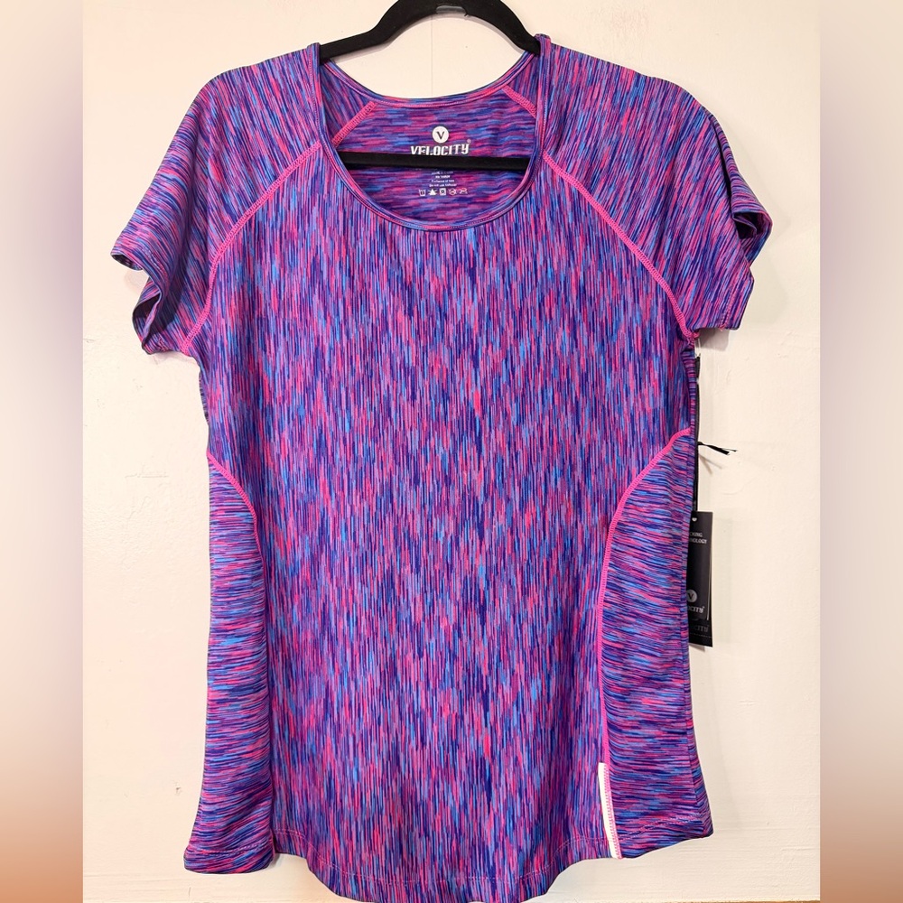 Velocity Blue & Pink Performance Short Sleeve Tee